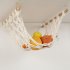 Hand woven Cotton Rope Hanging  Basket Kitchen Vegetable Fruit  Net Holder Beige A 30 50