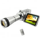 Handheld DV camera  digital video and still pictures  with great telescope style 8x optical zoom lens attachment