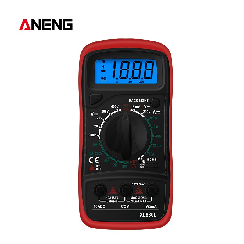 Handheld  Digital  Multimeter Xl830l Ac/dc Voltage Detector Tester Measurement Tool red