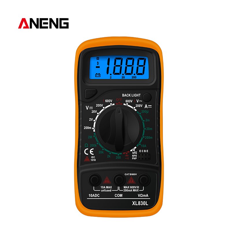 Handheld  Digital  Multimeter Xl830l Ac/dc Voltage Detector Tester Measurement Tool Orange