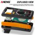 Handheld Digital Multimeter Ac Dc Voltage Detector Tester Measurement Tool Orange