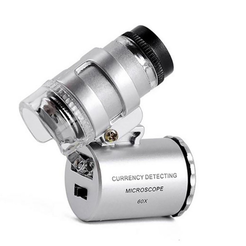 Handheld Microscope 60 Times Microscopic Magnifying Glasses With LED Light Amplifier For Jewelry Banknote Inspection Identification Antique Nephritoid HD Microscope