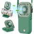 Handheld Mini Fan 3 Speed 180 Degree Rotating Rechargeable Portable Neck Fan For Travel Home Office School green