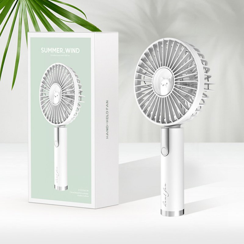 Handheld Mini Fan Usb Rechargeable 3-speed Adjustable Portable Mini Electric Fan For Work Travel Sports Cooking White
