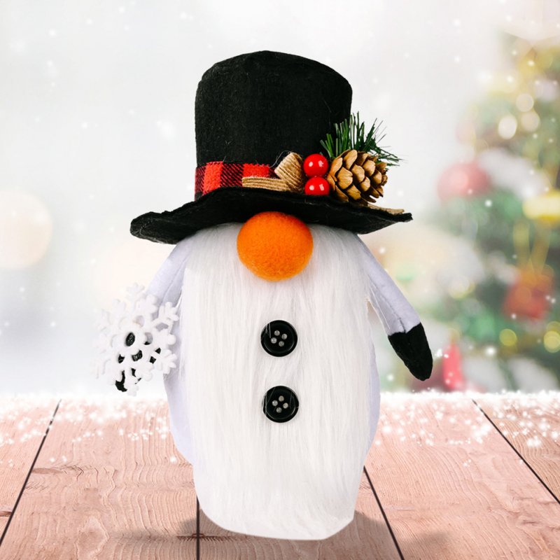 Handmade Plush Christmas  Doll Home Tabletop Ornaments Merry Christmas Decorations For Home snowman
