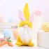 Handmade Plush Easter Bunny Gnome Doll Tabletop Ornament Rabbit Gifts For Easter Holiday Decorations yellow