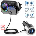 Hands-free Bluetooth Fm Transmitter Wireless Radio Adapter Car Kit <span style='color:#F7840C'>Mp3</span> <span style='color:#F7840C'>Player</span> black