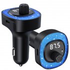 Handsfree Call Car Charger FM Transmitter With Light Dual USB Port Charger Mp3 Audio Music Stereo Adapter For All Smartphones C41-black