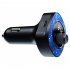Handsfree Call Car Charger FM Transmitter With Light Dual USB Port Charger Mp3 Audio Music Stereo Adapter For All Smartphones C41 black