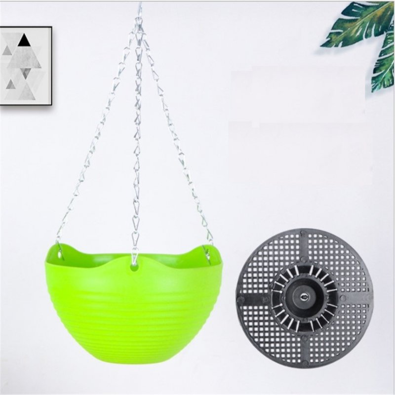 Hanging  Basin Wall-mounted Green Plant Succulent Pot With Hanging Chain Green