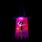 Hanging Colorful Glowing Witch Hat with Led Lights Venue Layout Props 37 x 75cm