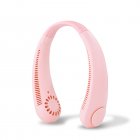 Hanging Neck Fan Portable Mini Bladeless Usb Rechargeable Fans Twistable Leafless Sports Air Cooling Machine Pink