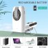 Hanging Neck Fan Portable Usb Rechargeable Wearable Waist Clip Fan For Outdoor Work Travel Camping Fishing Sports White