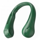 Hanging Neck Fan Portable Personal Wearable Neckband Bladeless Electric Fan Usb Rechargeable Mini Necklace Blower Green