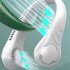 Hanging Neck Fan Portable Personal Wearable Neckband Bladeless Electric Fan Usb Rechargeable Mini Necklace Blower Green
