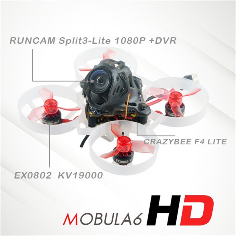 Happymodel Mobula6 HD Mobula 6 1S 65mm Crazybee F4 Lite 1S Whoop FPV Racing Drone BNF w/ Runcam Split 3 lite 1080P HD DVR Camera Frsky