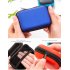 Hard Earphone Case Eva Leather Headphone Storage Bag Protective Usb Cable Organizer Portable Earbuds Pouch Box Navy blue