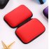 Hard Earphone Case Eva Leather Headphone Storage Bag Protective Usb Cable Organizer Portable Earbuds Pouch Box Red