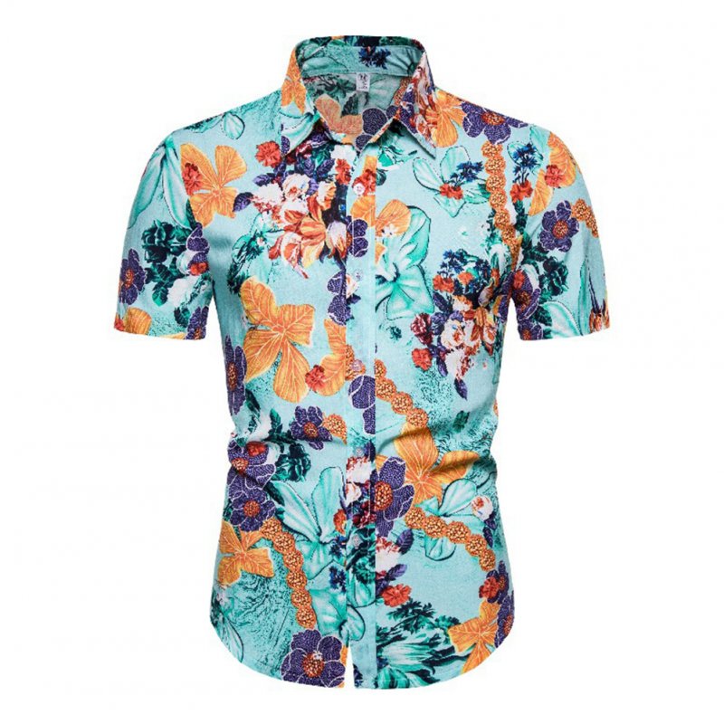 Hawaii Beach Wear Leisure Shirt of Short Sleeves and Turn-down Collar Casual Top for Man CS162_L
