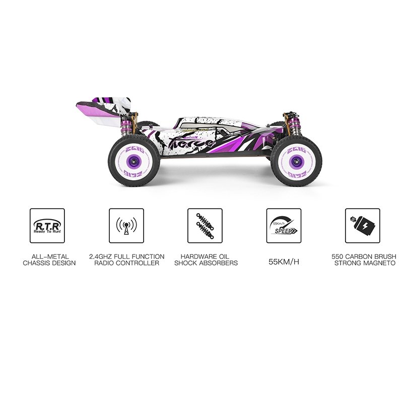 Wltoys 124019  High  Speed Rc Car  1:12 55Km/h High Speed RC Car 2.4G Metal Chassis Shock Absober Electric Rc Car Toy 124019_45.6*22.7*14.1