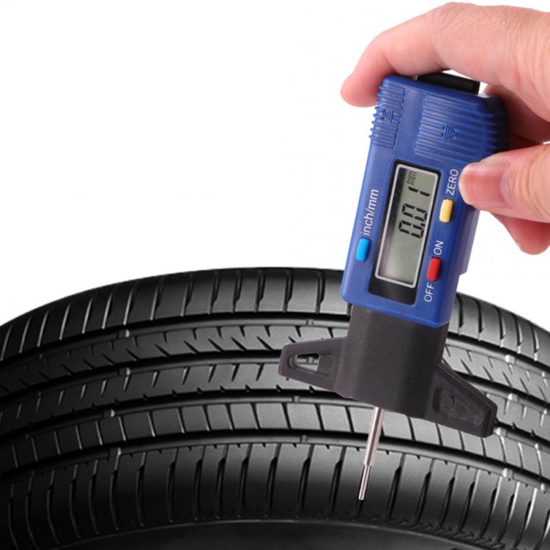 Digital Car Tire Tread Depth Gauge Meter Built-in Bluetooth Transmission Thickness Gauges Blue