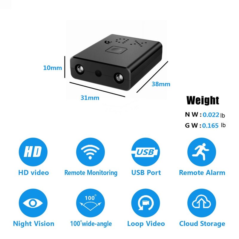 Hd 1080p Wireless  Camera Loop Video Tape With Ir-cut Function Wifi Camera WiFi version