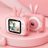 Hd Cartoon Rabbit Children Camera Digital Photo Childlike Mini Camera Pink single camera
