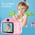 Hd  Digital Camera 2  Inch Cartoon Mini Camera with 16G memory  Card Children  Birthday  Gift Pink