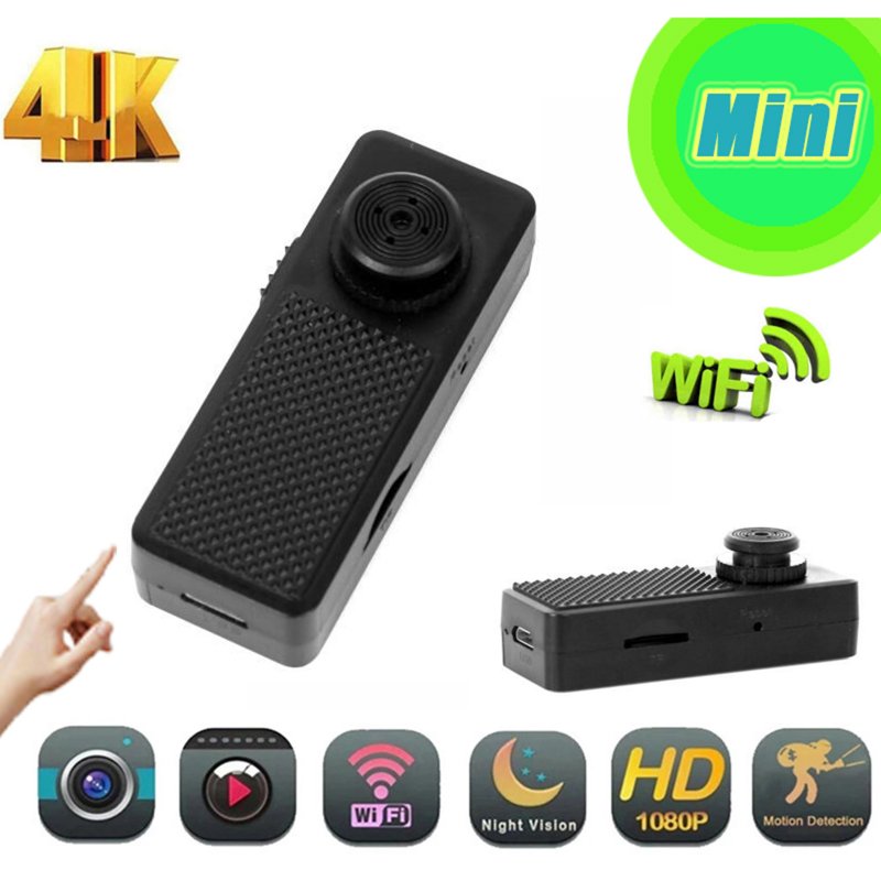 Hd Mini Camera Wifi 4k Shirt Button Camera Small P2p/ap Monitor Motion Detection Video H.264 Video Recorder 16GB