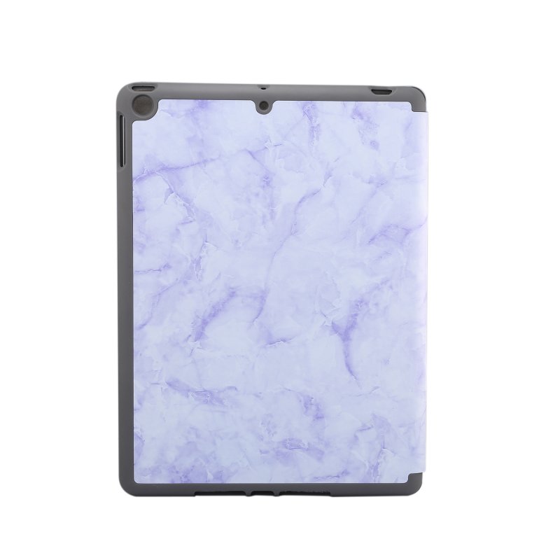 For iPad Pro 10.2 2019 Tablet Cover Marbling Pattern PU Leather Pen Loops Anti-fall Anti-scrach Anti-slip Protect Shell Tri-fold Tablet Case 