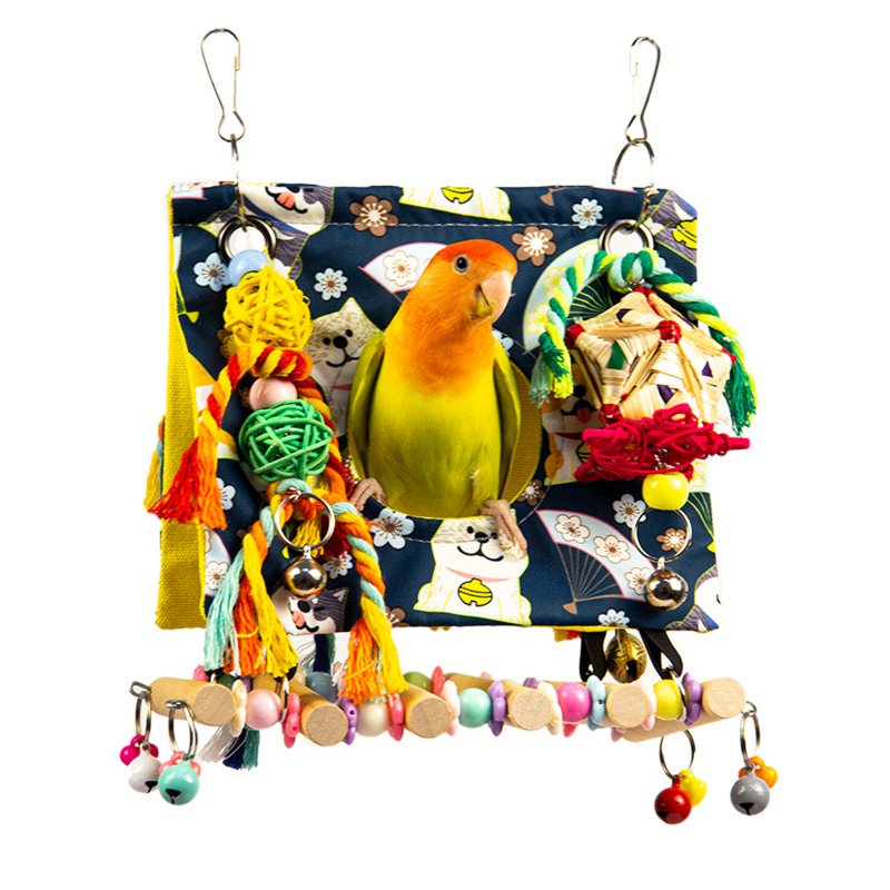 Bird Toys Bird Foraging Toys Colorful Chew Climbing Toys Climbing Hanging Mat For Parakeets Finches Budgies Cockatiels 