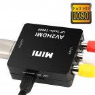 Hdmi AV HD Video  Composite  Converter HD To RCA AV/CVSB L/R Video 1080P Adapter Black