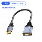 Hdmi Male To Vga Female Adapter Cable Unidirection Nylon Braid Gold-plated Hdmi To Vga Cable 15cm dark gray