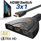 Hdmi  Switcher 3-in-1 4k Hdmi Splitter 3x1 Compatible For Hdr Converter black