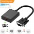 Hdmi compatible To VGA Adapter  female To Male  With 3 5mm Audio Jack For Tv Computer Laptop Pc Monitor Projector black