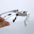 Head Magnifier With LED Lights Headband Magnifying Glass With 5 Interchangeable Lenses 1 0X 1 5X 2 0X 2 5X 3 5X For Jewelry Arts Crafts White