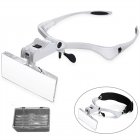 Head Magnifier With LED Lights Headband Magnifying Glass With 5 Interchangeable Lenses 1.0X 1.5X 2.0X 2.5X 3.5X For Jewelry Arts Crafts