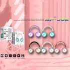 Head-mounted Bluetooth-compatible  Headset Stereo Low-latency Noise Cancelling Gaming Wireless Earphones With Breathing Light Purple