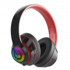 Head mounted Bluetooth Headphones Hd Noise Reduction Subwoofer Wireless Luminous Gaming Headset dark red