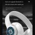 Head mounted Bluetooth Headphones Hd Noise Reduction Subwoofer Wireless Luminous Gaming Headset Pearl White