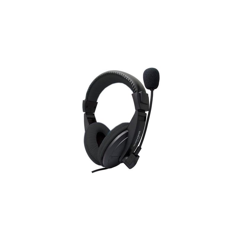 Head-mounted Ergonomics Computer Stereo Gaming Headphone with Microphone black