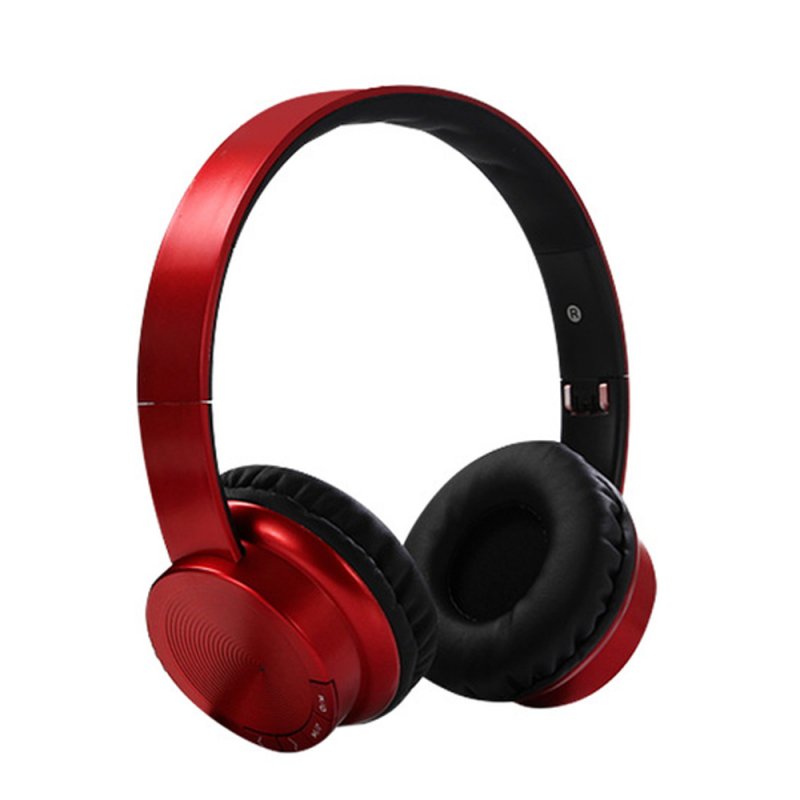 Head-mounted Foldable Plug In Card Heavy Bass Stereo Bluetooth Headset red