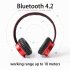 Head mounted Foldable Plug In Card Heavy Bass Stereo Bluetooth Headset white