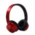Head mounted Foldable Plug In Card Heavy Bass Stereo Bluetooth Headset red