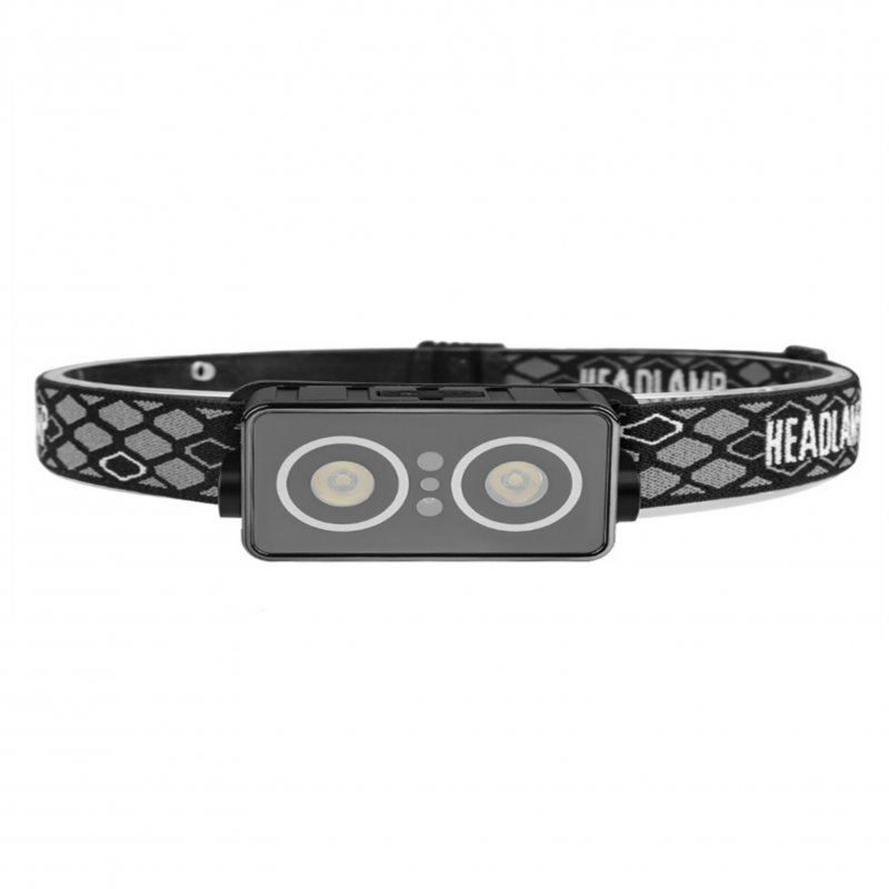 Headlamp 45° Angle Adjustable USB Rechargeable Headlight With Inductive Switch IPX4 Waterproof LED Head Lamp For Outdoor Camping black