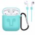 Headphone Silicone Protective Case Cover for Airpod Earphone Accessories Mint Green  Protective shell   anti lost rope