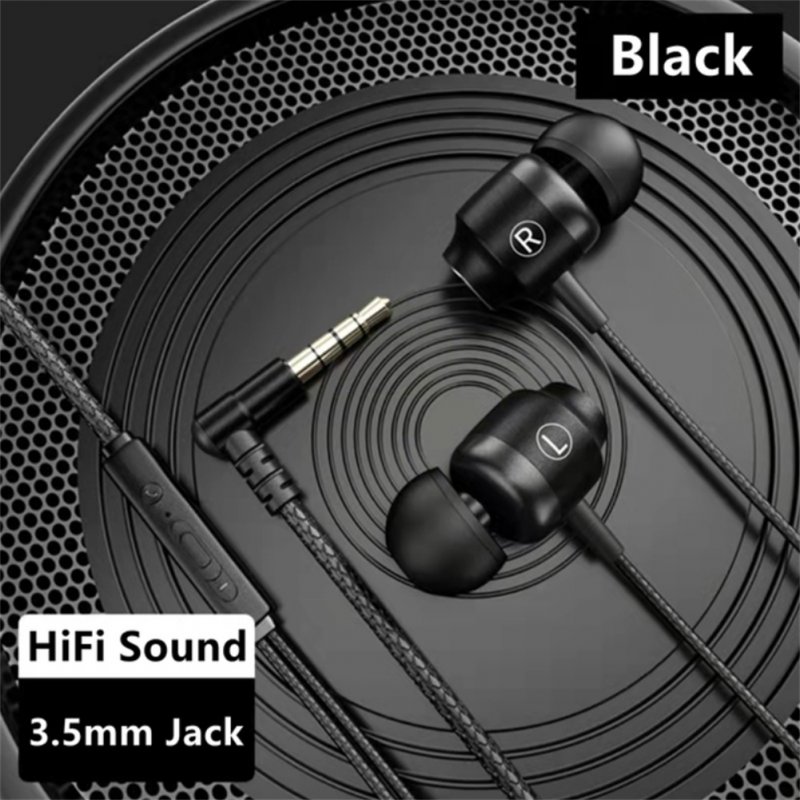 Headphones Wired Built-in Call Control Clear Audio In-Ear Earbuds For Most 3.5mm Plug Devices Black 3.5MM