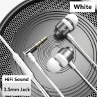 Headphones Wired Built-in Call Control Clear Audio In-Ear Earbuds For Most 3.5mm Plug Devices White 3.5MM