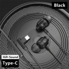 Headphones Wired Built-in Call Control Clear Audio In-Ear Earbuds For Most 3.5mm Plug Devices black type-C