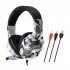 Headset Wired Earphone Gaming Headset USB Luminous Gamer Stereo Headphone Folding Headset gray